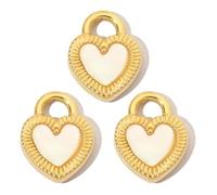 [RWAJZAX] 3PCS Gold Plated French Crystal Solid Stainless Steel Charm Cat Paw Love Heart Pendant Daily Pendant Jewelry Component