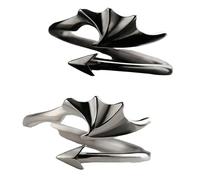 RWAJZAX Angel and Devil Wings Couple Ring Adjustable Open Design Romance for Her Wedding Anniversary Valentines Date Trendy Gothic Jewelry