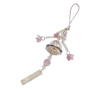 [RWAJZAX] Artist Jellyfish Style Chime Glass Pendant Phone Accessories Decoration Elegant Natural Jellyfish Pendant Portable Accessory, a