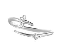RWAJZAX Copper Ring Four-Point Star Art Adjustable Function Cubic Zirconia Stone Fashion Women Ring