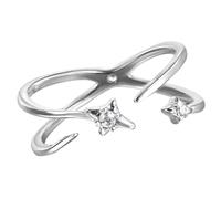 RWAJZAX Copper Ring Four-Point Star Art Adjustable Function Cubic Zirconia Stone Fashion Women Ring