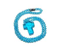 [RWAJZAX] Crystal Beads Rosary Necklace Holy Jewelry Charms Decoration Crystal Rosary Necklace for Birthday Wedding Festival Party Decoration