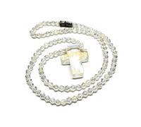 [RWAJZAX] Crystal Beads Rosary Necklace Holy Jewelry Charms Decoration Crystal Rosary Necklace for Birthday Wedding Festival Party Decoration