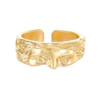 RWAJZAX Elegant Carving Open Ring Fashionable Half Face Open Ring Jewelry for Women