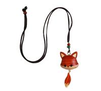 [RWAJZAX] Exquisite handmade wooden fox design pendant charm is perfect for rings, bags, car accessories, a great gift for your car