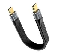 RWAJZAX Flat USB C Cable Short 5.9Inch 40Gbps Data 240W Charging Supports 8K60hz Video For Phones Pad Solid Disks USB C Devices Fast Speed Charging Cord