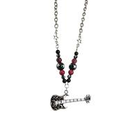[RWAJZAX] Girls Guitar Beads Necklace Retro Korean Star Stitch Chain Sweet Cool Pendant Necklace Simple Jewelry