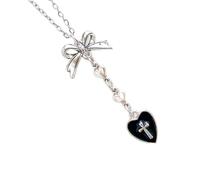 RWAJZAX Gothic Theme Solid Alloy Necklace Complicated black heart design portable accessory for everyday casual wear