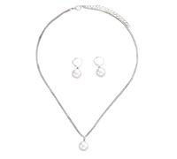 [RWAJZAX] Imitation Pearl/Heart Jewelry Set Versatile Outfit Pairing and Elegant Necklace with Earrings Accessories for Travel Friendly Women Jewelry Set
