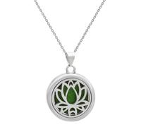 [RWAJZAX] Life Scent Diffuser Necklace Stainless Steel Locket Fashion Enthusiast Pendant Neck Chain Accessories Replaceable Scent Pad