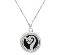 [RWAJZAX] Life Scent Diffuser Necklace Stainless Steel Locket Fashion Enthusiast Pendant Neck Chain Accessories Replaceable Scent Pad