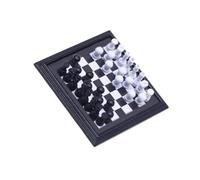 RWAJZAX Miniature Chess Set For Dollhouses Accessories And Tabletop Display With Metal Board And Pieces Adult Oriented Chess Set With Metal Pieces