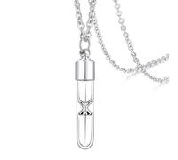 [RWAJZAX] Open the beautiful glass bottle pendant necklace and carry a pendant neck chain for small decorations and scents