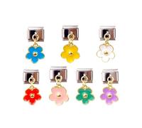 [RWAJZAX] Pack of 7 Multimidation Band Link Tools Stainless Steel Flower Modular Connecting Charms Jewelry Stainless Steel Charms