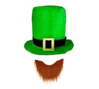 [RWAJZAX] Patrick Key King Day costume fashion accessory featuring traditional green top hat and beard design