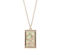 [RWAJZAX] Retro Tarot Square Pendant Necklace Adjustable Chain Necklace Brass Brass Texture for Various Occasions Party and Festival