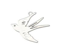 [RWAJZAX] Swallow Cutout Alloy Charm Necklace Earrings Key Holder Elegant Bird Shape Pendant Suitable for Jewelry Making Components, フリーサイズ, As described, No Gemstones