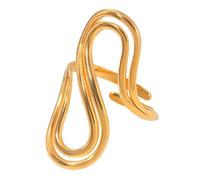 [RWAJZAX] Unique Exaggerated Adjustable Ring Geometric Open Gold Color Eye Catch Fins Daily Fashion For Jewelry