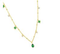 [RWAJZAX] Vintage emerald necklace elegant clavicle chain suitable for elegant women who want elegance and all-day comfort neck accessories