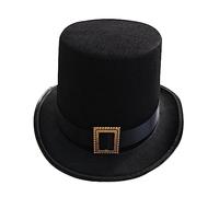 [RWAJZAX] Vintage Top Hat Magician Costume Cosplay Halloween Props Party Supplies Gentleman Circus Ring Mastercle Play Men's