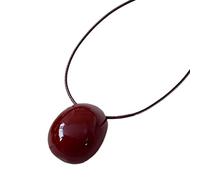 RWAJZAX Women's Modern Geometric Oval Pendant Necklace Adjustable Length Necklace Stylish Sweater Chain