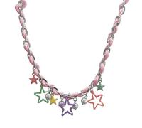 RWAJZAX Woven Rope Splicing Star Necklace Sweet Cool Imitation Pearl Color Chain Do-Pamin Collarbone Chain Women Jewelry Women Necklace Chain