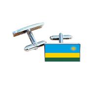 Rwanda Flag Cufflinks - Rwandan National Emblem Gift for Men | Blue, Yellow & Green Flag with Sun Design | Groomsmen Wedding Gift | Gift Box Included | Proud Rwanda Heritage Keepsake