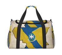 Rwanda Flag map02 Print Stylish Foldable Carry On Tote with Waterproof Zipper for Weekend Getaways Bag