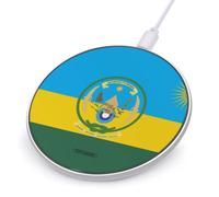 Rwanda Flag National Emblem Charger Pad Station with Indicator Light