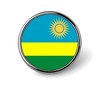 Rwanda FlagRound Brooch Lapel Pin Decoration Pins Badge for Men Women