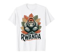 Rwanda Fun Gorilla with Tropical Leaves, African Wildlife T-Shirt