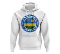 Rwanda Junior Football Badge Hoodie in White | Size: 7-8 Years Rwanda White 7-8 Years