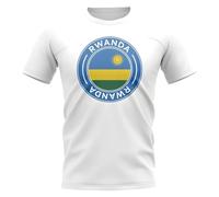 Rwanda Junior Football Badge T-Shirt in White | Size: 9-11 Years Rwanda White 9-11 Years