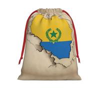 Rwanda Position Flag Map Print Plush Gift Bags With Drawstring, Reusable Gift Wrap For Christmas, Wedding, Party -Size M