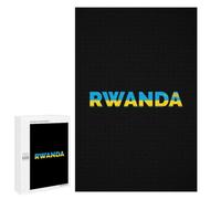 Rwanda Te1xt Art Wooden Jigsaw Puzzles for Adults