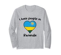 Rwandan Flag Heart I Have People in Rwanda Long Sleeve T-Shirt