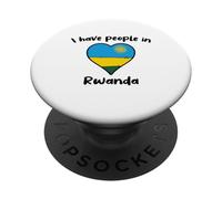 Rwandan Flag Heart I Have People In Rwanda PopSockets Adhesive PopGrip
