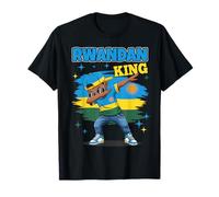Rwandan King Dab Style Boy Rwanda Flag Heritage for Kids T-Shirt