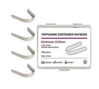 RWBATT 30Pc Dental Tofflemire Matrix Bands, Dental Contoured Matrices Orthodontic Contoured Matrix Stainless Steel Matrix Bands Dentistry Oral Material (0.03mm Thickness)