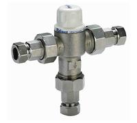 RWC 15mm 2 In 1 Union Thermostatic Mixing Valve John Guest Silver One Size