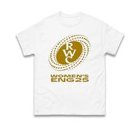 RWC England Rugby 2025 T-Shirt - England Rugby Fan Tee - Men Women Kids Sports Gift Shirt - Union Girls Fandom Unisex Top (White, M)