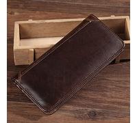 RWCCCRW Brown Leather Long Wallet for Men, Bifold Wallet, Card Holder for Men, for Checkbook & ID Cards, Gift for Father