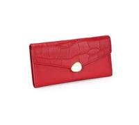 RWCCCRW Business Long Wallets Women's Cowhide Purses Card Cases Blocking Wallets Leather Money Clips Handbags Evening Bags (Size : Red)