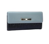 RWCCCRW Cowhide Wallets Women's Leather Long Money Clips Purses Pouches Handbags Business Card Cases (Size : Blue)