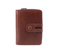 RWCCCRW Genuine Leather Wallet for Men Male Vintage Cowhide Short Small Men's Purse Card Holder with Zipper