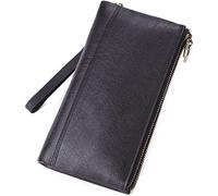 RWCCCRW Men Genuine Leather Clutch Bag Man Business Card Holder WalletPurse Long Male Small Bag Long Wallet (Color : Brown, Size : 21.5 * 11.5 * 3cm)