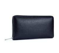 RWCCCRW Men Leather Wallet Purse RFID Blocking Cowhide Fashion Long Purse Coin Case Passport Bag Men Credit Card Holder for Male (Color : Black)