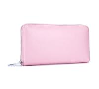 RWCCCRW Men Leather Wallet Purse RFID Blocking Cowhide Fashion Long Purse Coin Case Passport Bag Men Credit Card Holder for Male (Color : Pink)