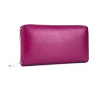 RWCCCRW Men Leather Wallet Purse RFID Blocking Cowhide Fashion Long Purse Coin Case Passport Bag Men Credit Card Holder for Male (Color : Purple)