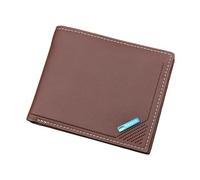 RWCCCRW Men Soft Pu Leather Wallet Ultra Thin Men Business Zipper Coin Purses Male Short Card Holder Vintage Clutch Money Clip (Color : Light Coffee)